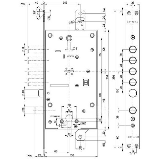 ����� ������� Mottura 54797TBDR56CR � �������� �������